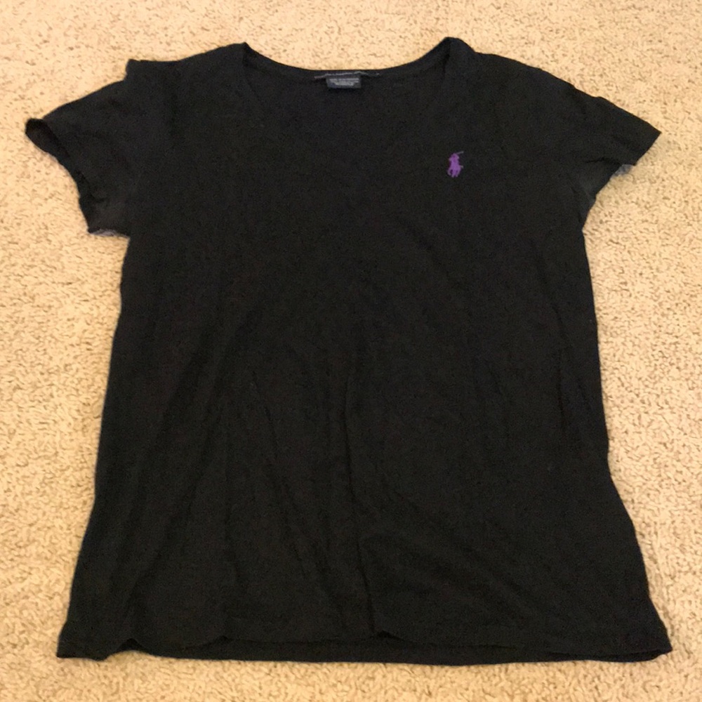 Black V-Neck Polo by Ralph Lauren